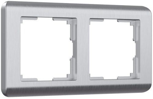 Рамка универсальная Werkel Stream 2-м. серебро фото Рамка универсальная Werkel Stream 2-м. серебро картинка